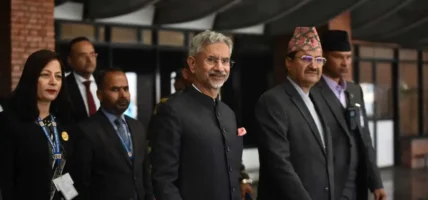 भारतीय विदेशमन्त्री जयशंकर काठमाडौंमा, परराष्ट्रमन्त्रीद्वारा स्वागत